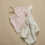 Mebie Baby Taupe Daisy Plush Blanket