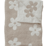 Taupe Daisy Plush Blanket - Wool, Towel, Woolen, Linens, Scarf | Everetts Place