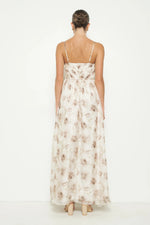 PinkBlush Taupe Multi Floral Print Sleeveless Maxi Dress - 