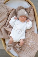 Harp Angel Boutique Taupe Organic Cotton Muslin Baby Blanket - 