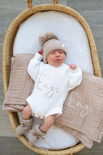 Harp Angel Boutique Taupe Organic Cotton Muslin Baby Blanket - 