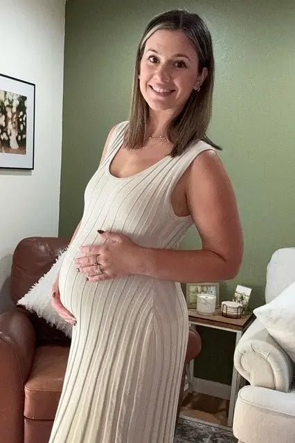 PinkBlush Taupe Sleeveless Knit Maternity Maxi Dress - 
