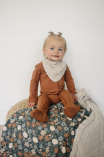 Mebie Baby Taupe Stripe Muslin Bib - 