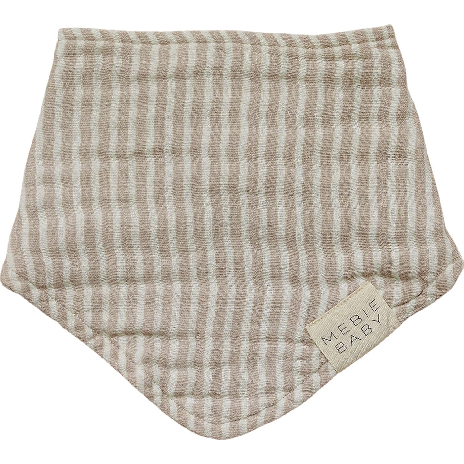 Taupe Stripe Muslin Bib - Textile, Linens, Napkin, Towel, Scarf | Everetts Place