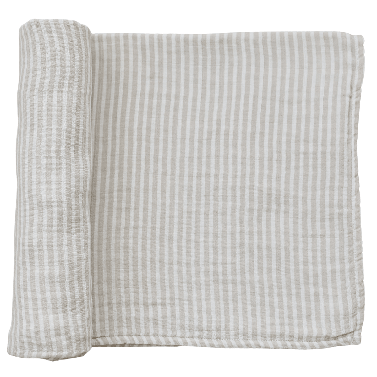 Taupe Stripe Muslin Swaddle Blanket - Linens, Textile, Woven fabric, Linen, Napkin | Everetts Place