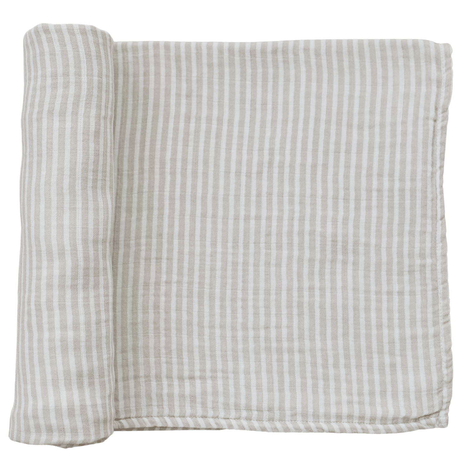 Taupe Stripe Muslin Swaddle Blanket - Linens, Textile, Woven fabric, Linen, Napkin | Everetts Place