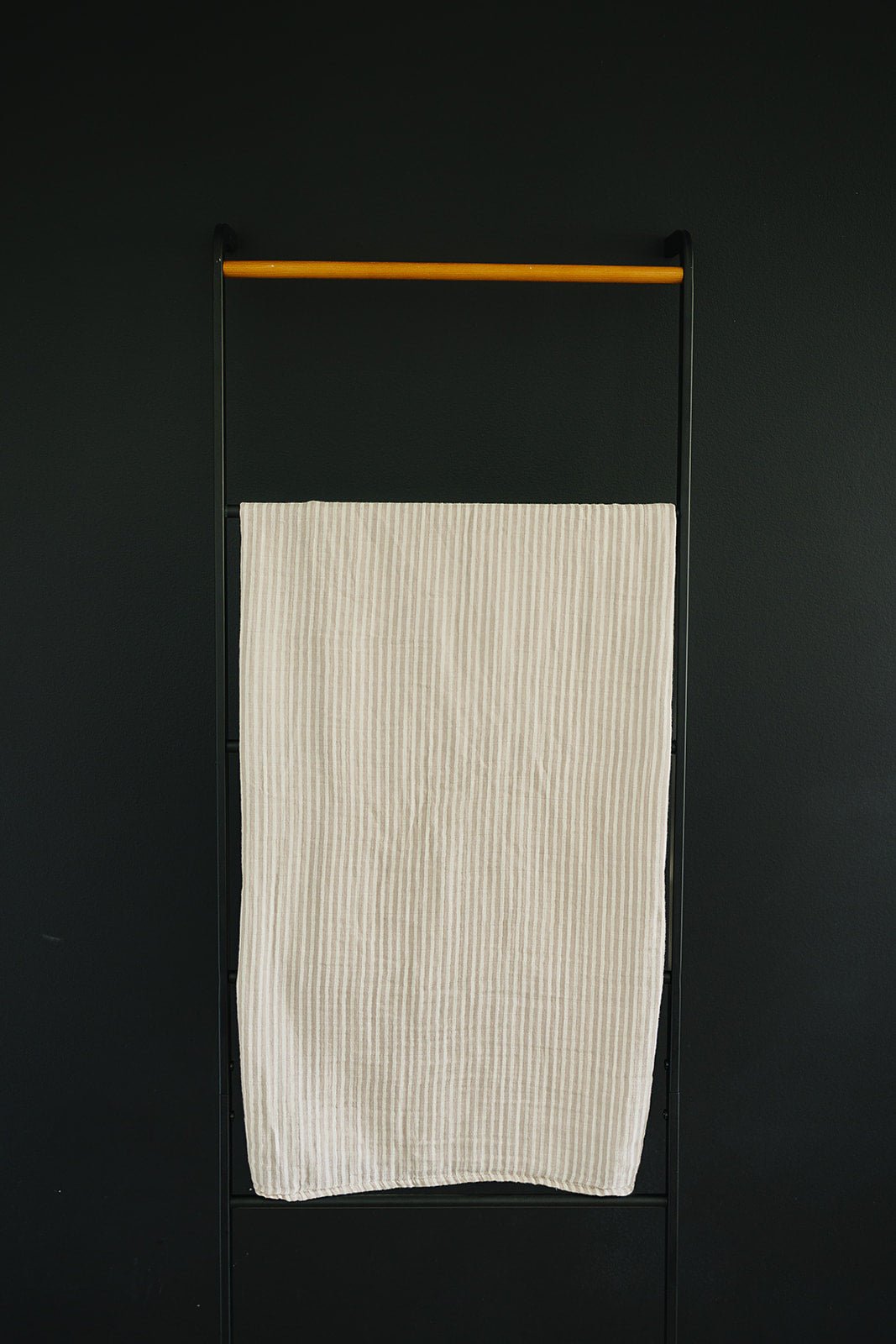 Mebie Baby Taupe Stripe Muslin Swaddle Blanket - 