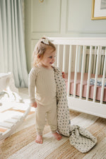 Mebie Baby Taupe Stripe Ribbed Bamboo Cozy SetEveretts Place