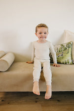 Mebie Baby Taupe Stripe Ribbed Bamboo Cozy Set - 
