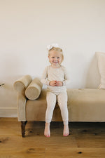 Mebie Baby Taupe Stripe Ribbed Bamboo Cozy SetEveretts Place