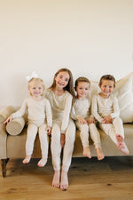 Mebie Baby Taupe Stripe Ribbed Bamboo Cozy Set - 