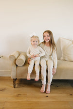 Mebie Baby Taupe Stripe Ribbed Bamboo Cozy Set - 