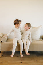 Mebie Baby Taupe Stripe Ribbed Bamboo Cozy Set - 
