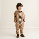 Organic Twill Button Jacket - Taupe by Makemake Organics