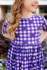 Mila & Rose ® TCU Plaid Frog 3/4 Sleeve Pocket Twirl Dress - 