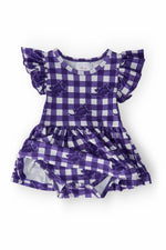 Mila & Rose ® TCU Plaid Frog Flutter Twirl Bodysuit - 