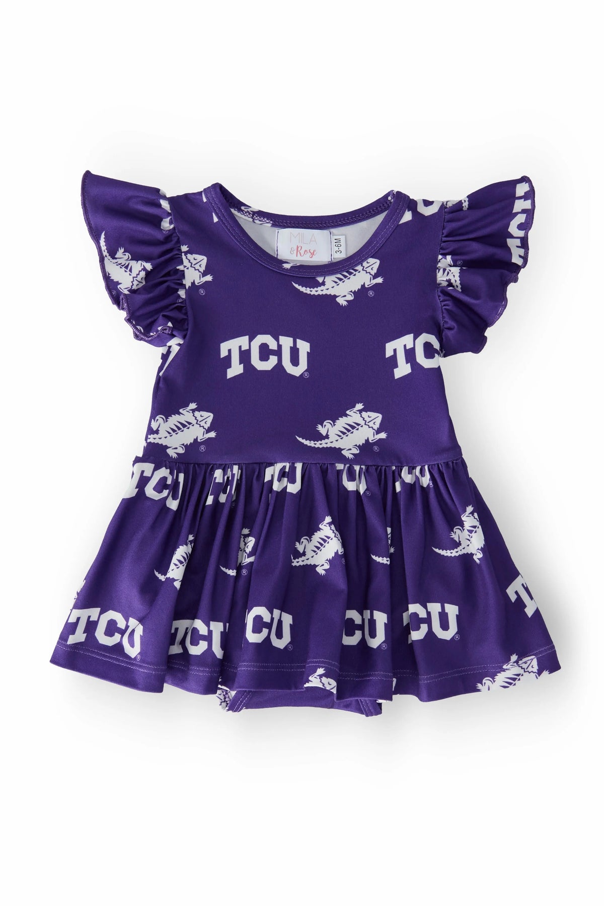 Mila & Rose ® TCU Purple Frog Flutter Twirl Bodysuit - 