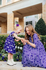 Mila & Rose ® TCU Purple Frog Flutter Twirl Dress For Girls Game Day Spirit Day - 