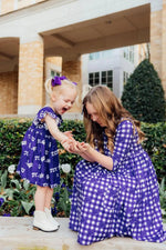 Mila & Rose ® TCU Purple Frog Flutter Twirl Dress For Girls Game Day Spirit Day - 