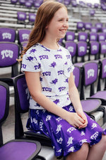 Mila & Rose ® TCU Purple Frog Ruffle Twirl Skort - 