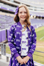 Mila & Rose ® TCU Purple Frog Satin Jacket - 