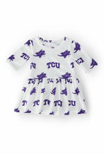 Mila & Rose ® TCU White Frog 3/4 Sleeve Twirl Bodysuit - 