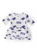 Mila & Rose ® TCU White Frog 3/4 Sleeve Twirl Bodysuit - 