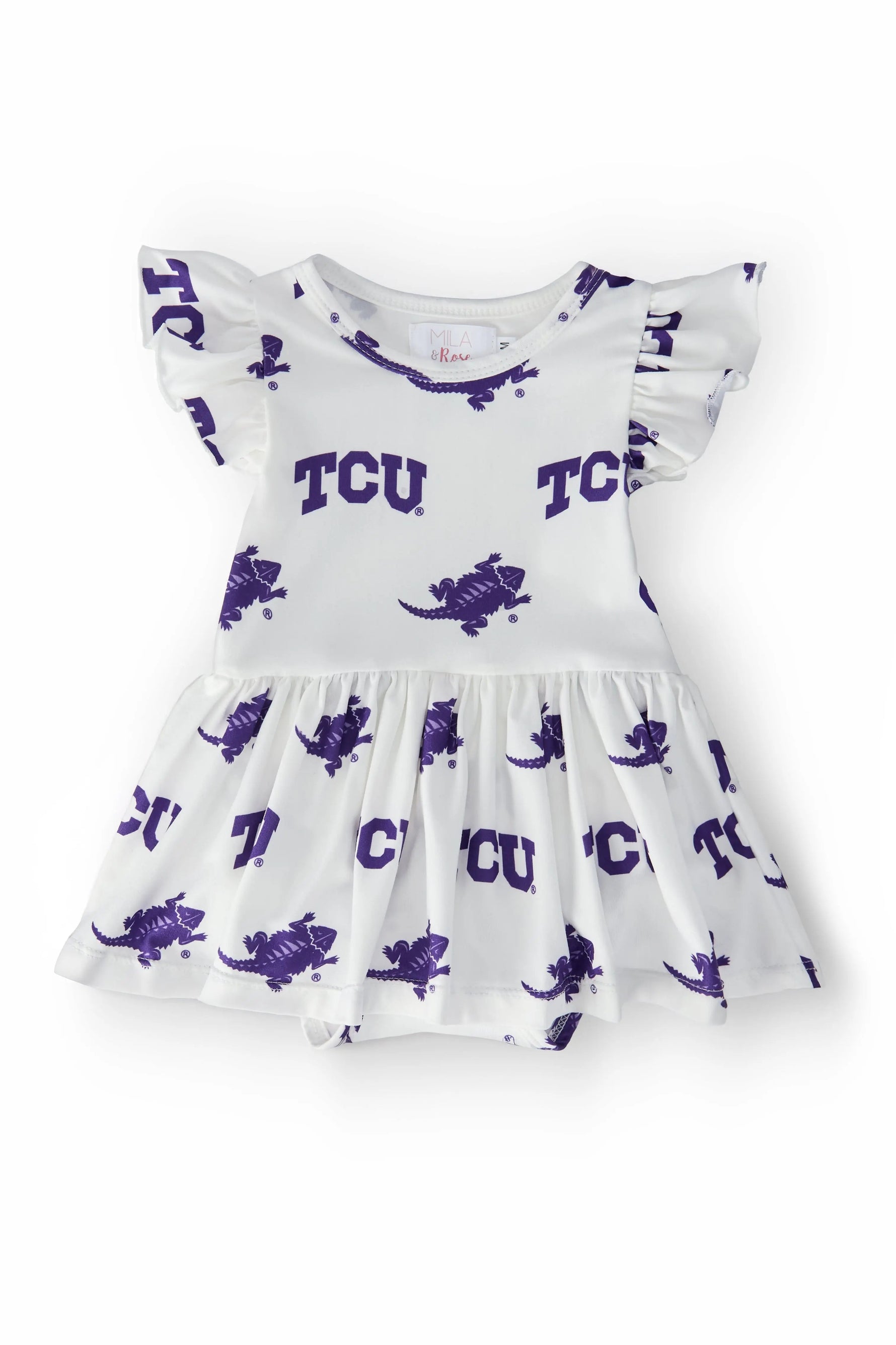 Mila & Rose ® TCU White Frog Flutter Twirl Bodysuit - 