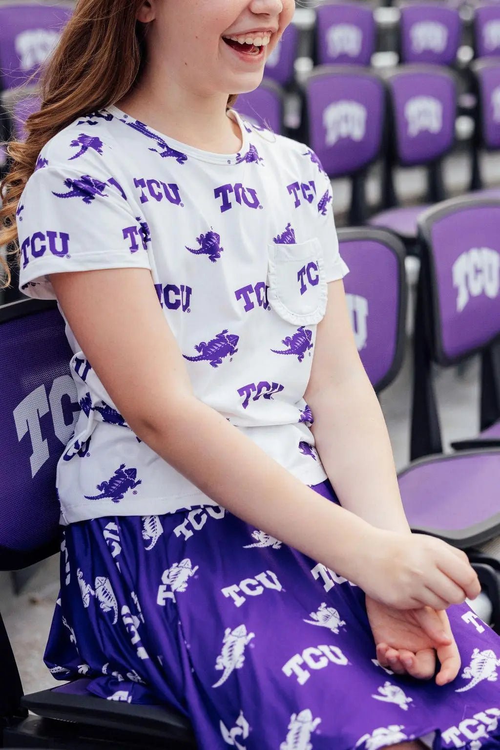 Mila & Rose ® TCU White Frog Ruffle Pocket Tee - 