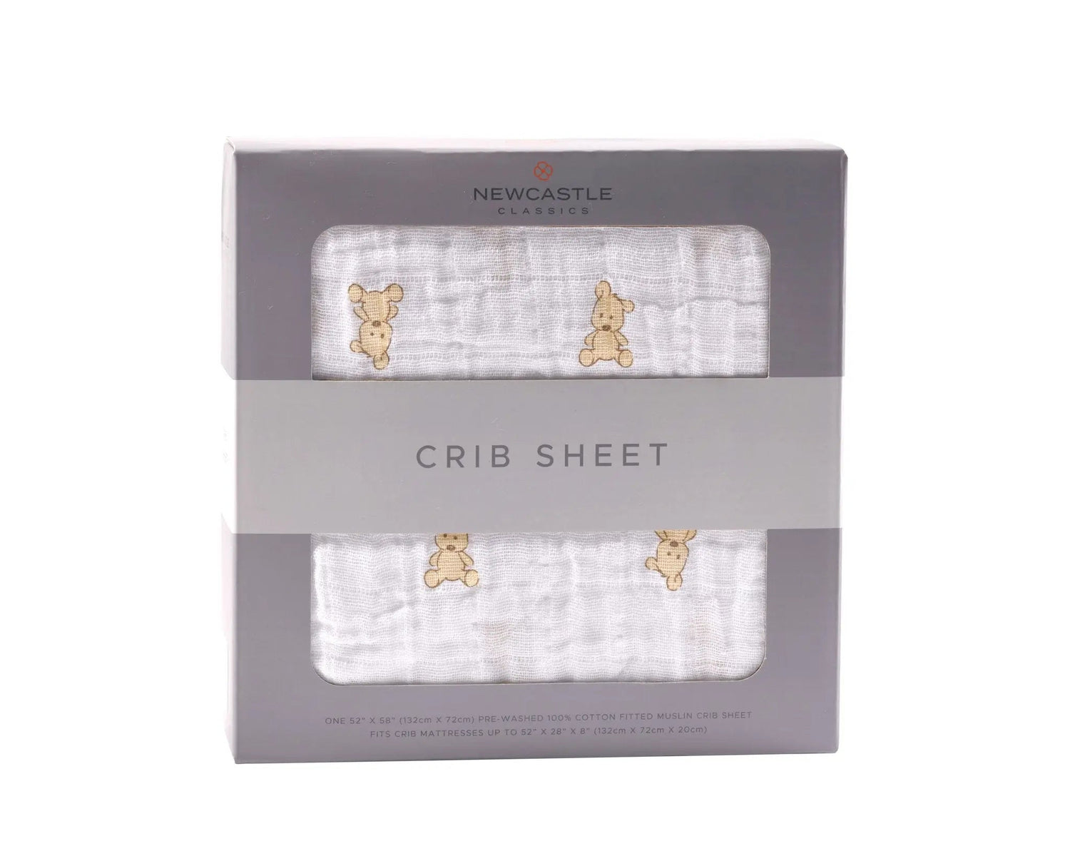 Newcastle Classics Teddy Bear Cotton Muslin Crib Sheet - 