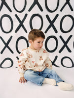 Little Joy Co. Teddy Bear Hearts Crewneck Sweatshirt - 