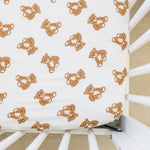 Mebie Baby Teddy Bear Muslin Crib Sheet Neutral Design For Baby Nursery - 