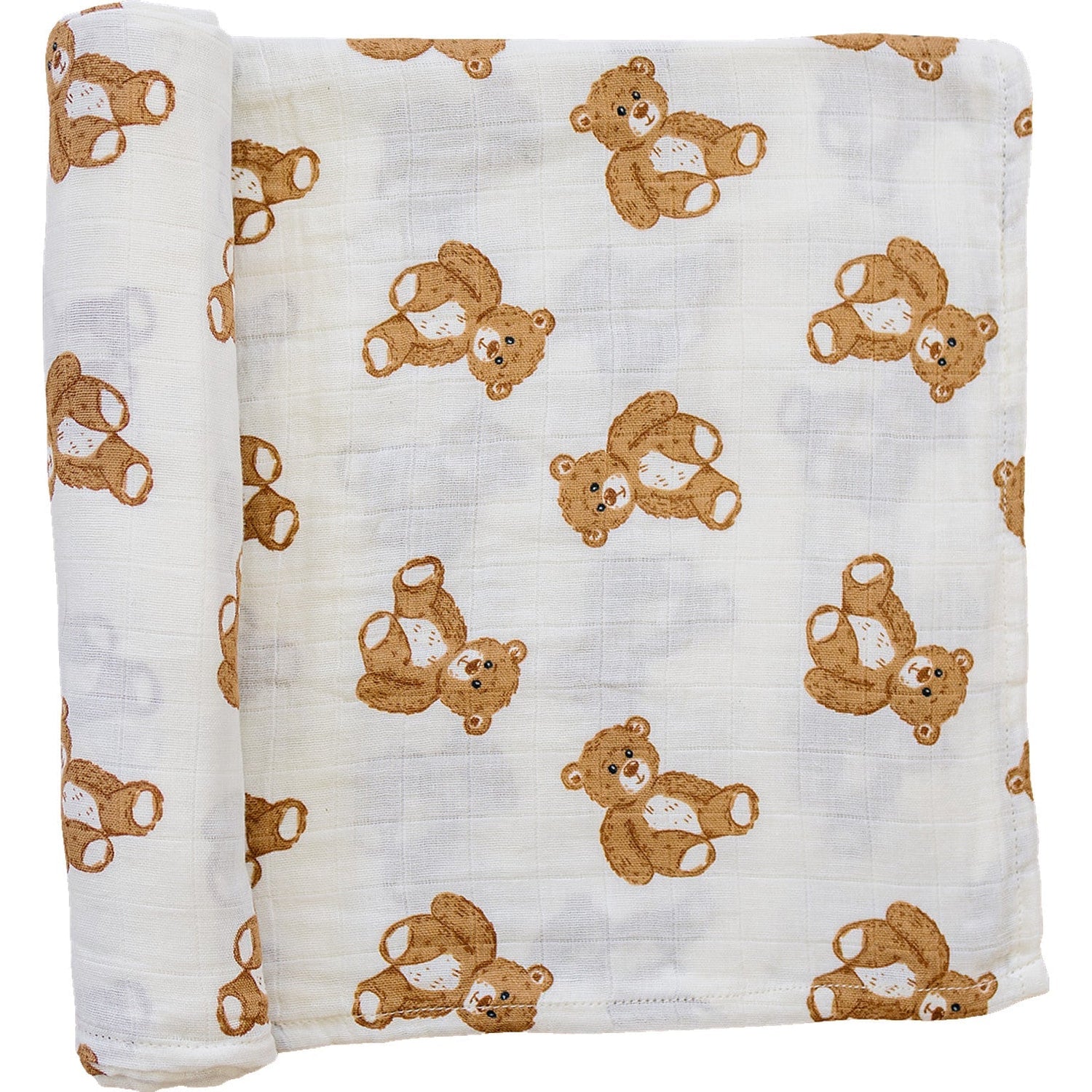 Mebie Baby Teddy Bear Muslin Swaddle Blanket - 