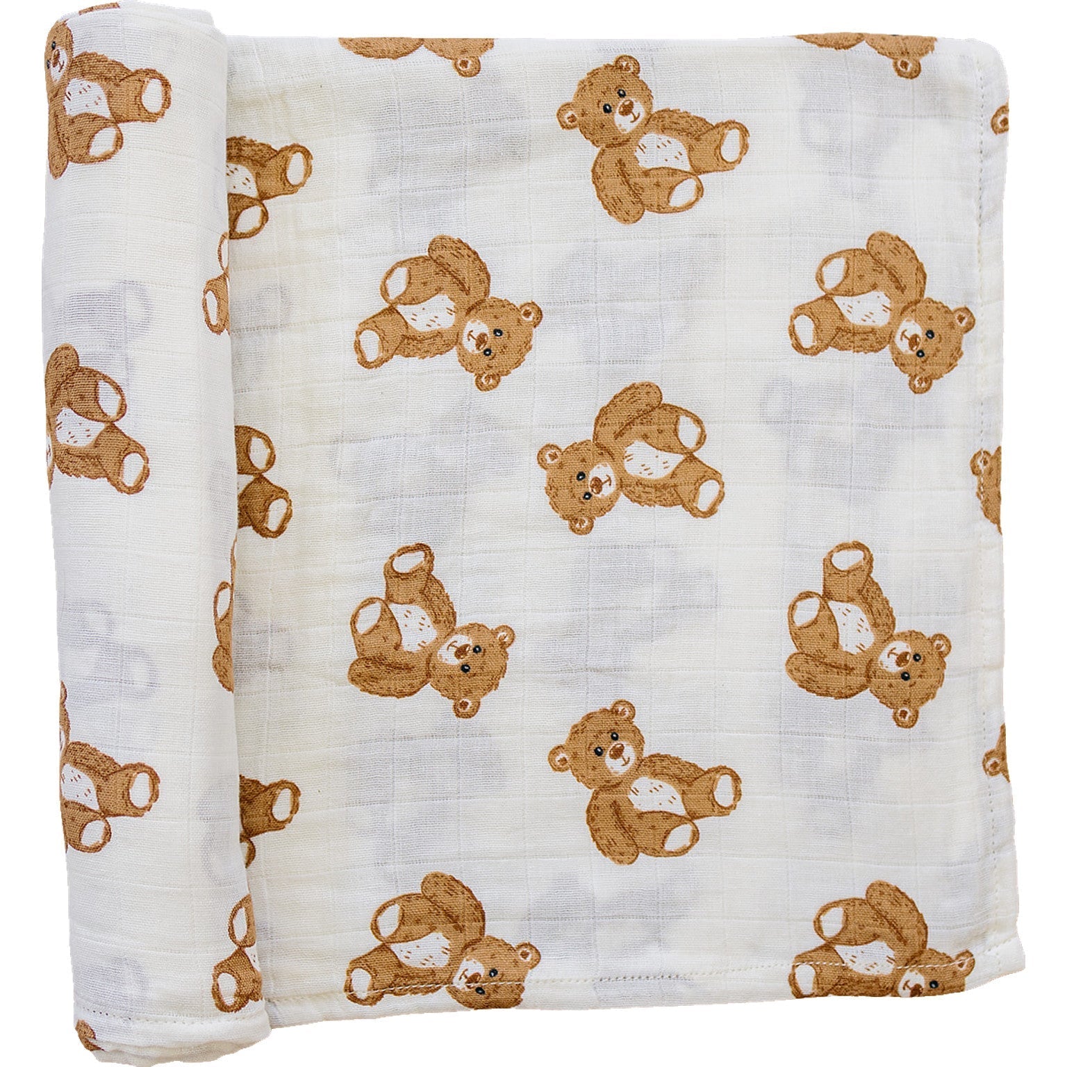 Mebie Baby Teddy Bear Muslin Swaddle Blanket - 