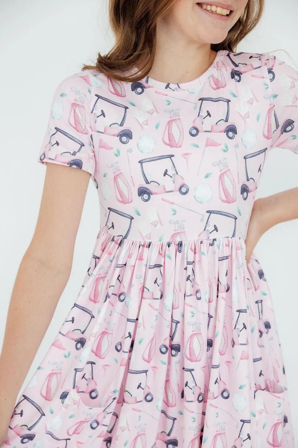 Tee Time S/S Pocket Twirl Dress - Day Dress, Pink, Dress, One-piece garment, A-line | Everetts Place