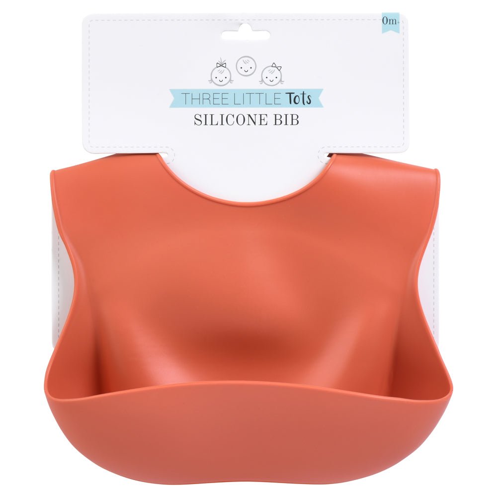 Three Little Tots Terracotta Silicone Bibs - 