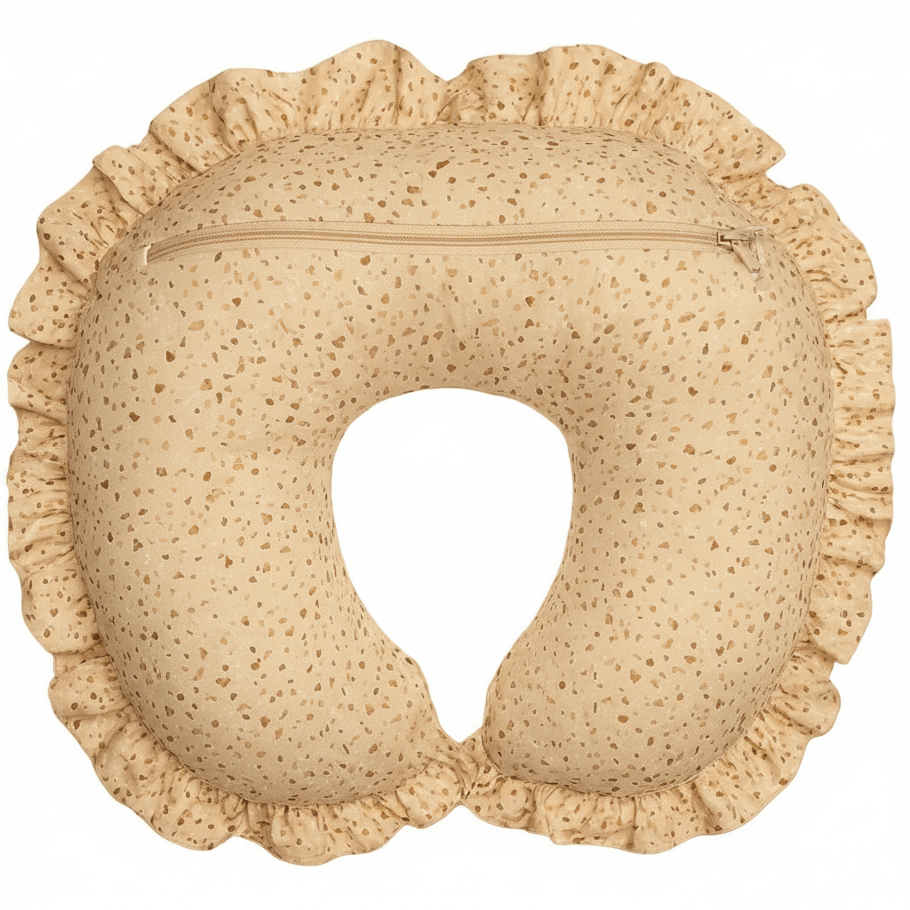 Little Mae & Co Terrazo Pink Ruffle Nursing Pillow Cover - 