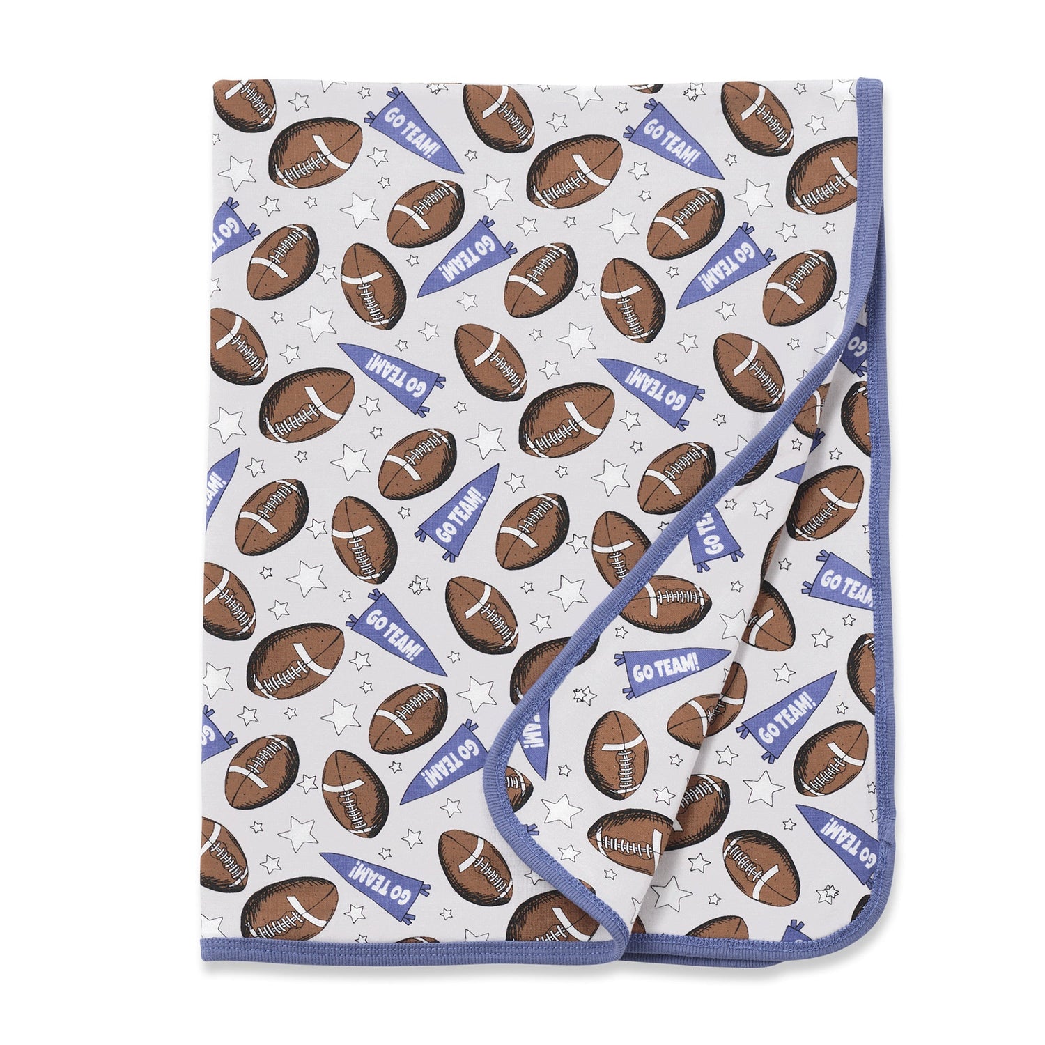 Baby stroller blanket with American football print