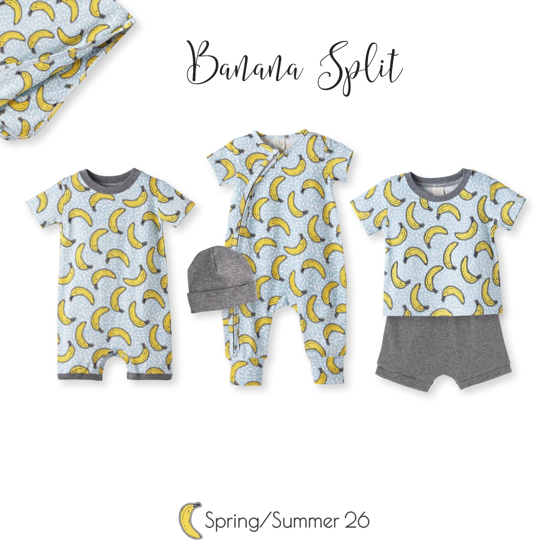 Tesa Babe Tesa Babe Bamboo Shorty Romper With Banana Print For Baby BoysEveretts Place