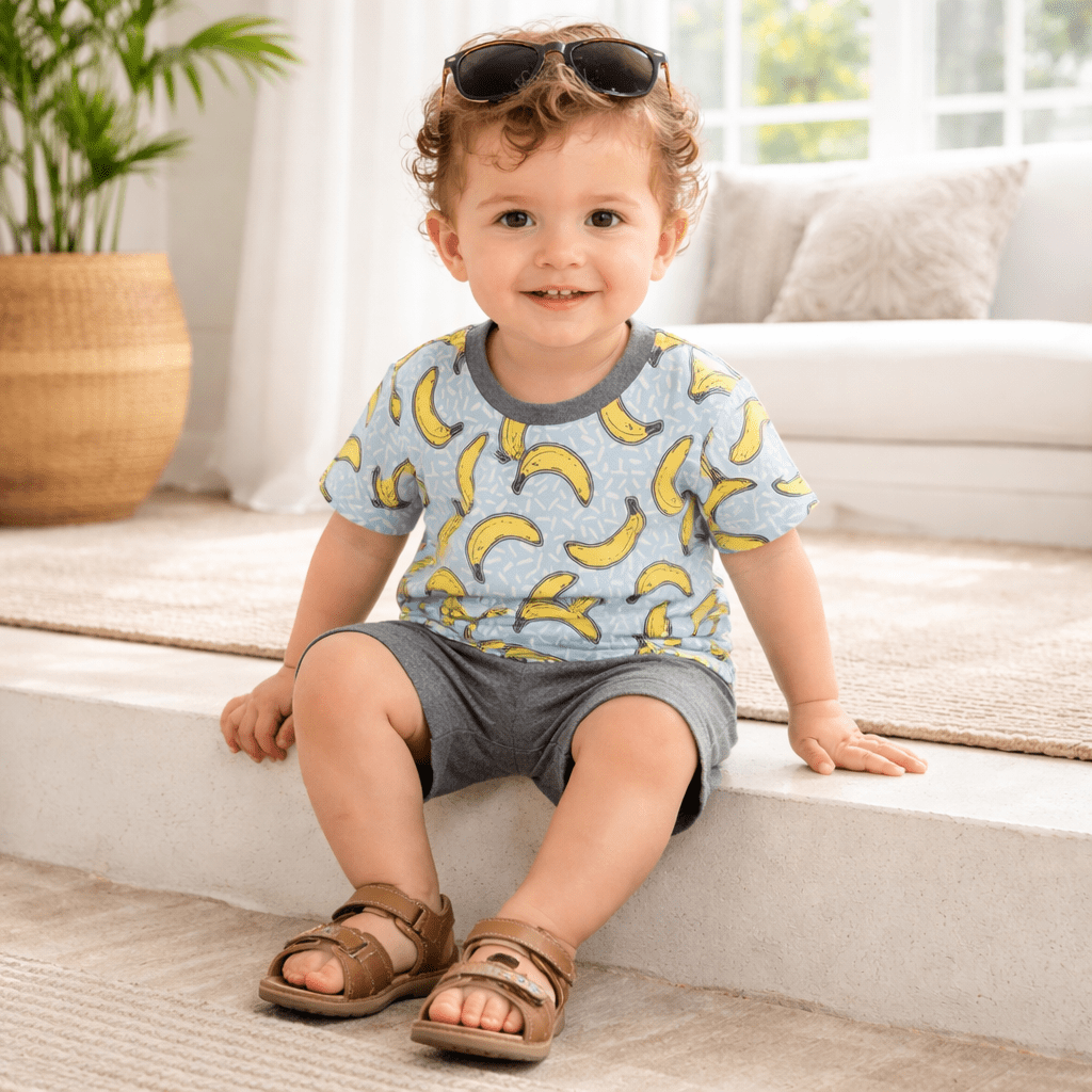 Tesa Babe Tesa Babe Bamboo Tee and Shorts Set Banana Print for BoysEveretts Place
