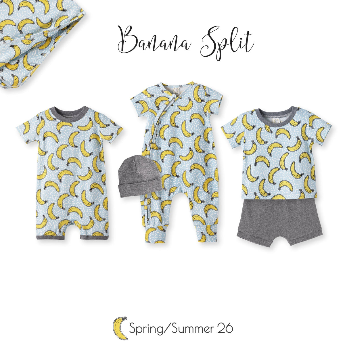 Tesa Babe Tesa Babe Bamboo Tee and Shorts Set Banana Print for BoysEveretts Place