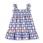 Tesa Babe Tesa Babe Girls Smocked Dress With Bamboo Cotton Spandex Blend For 4th July
