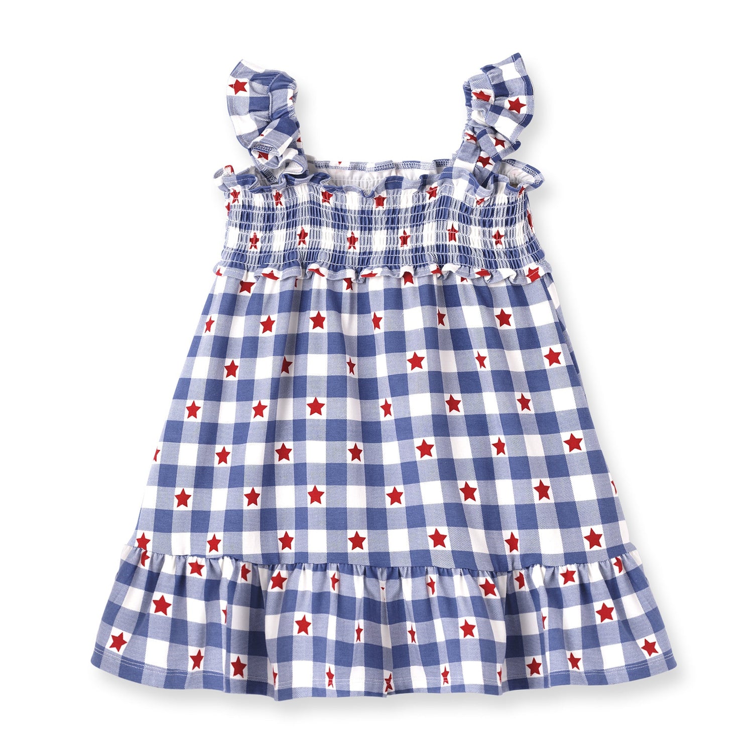 Tesa Babe Tesa Babe Girls Smocked Dress With Bamboo Cotton Spandex Blend For 4th July