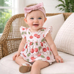 Tesa Babe Tesa Babe Skirted Bodysuit With Cherry Print And Flutter Sleeves For BabiesEveretts Place