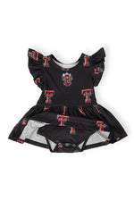 Mila & Rose ® Texas Tech Black Raider Red Flutter Twirl Bodysuit - 
