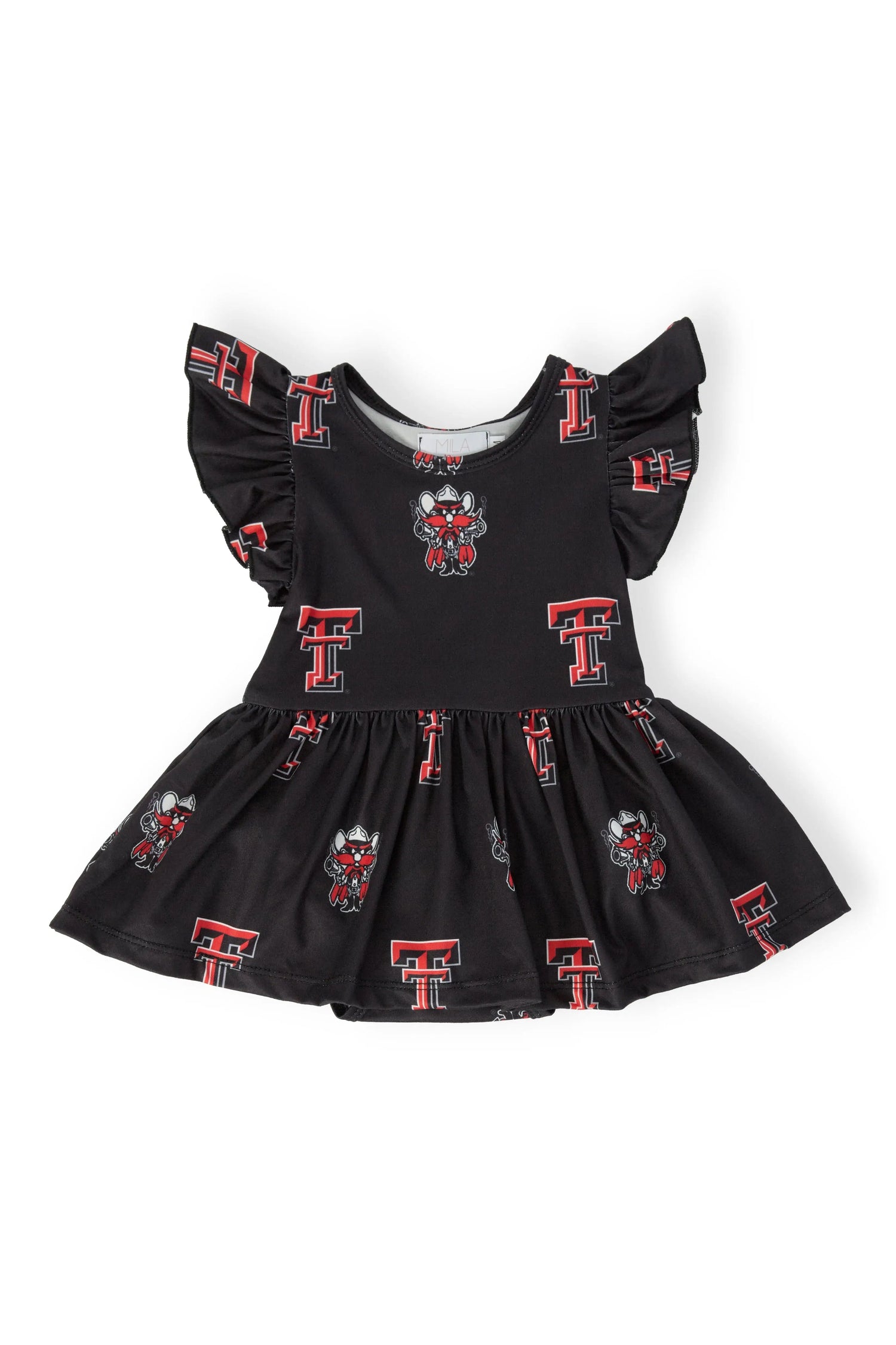 Mila & Rose ® Texas Tech Black Raider Red Flutter Twirl Bodysuit - 