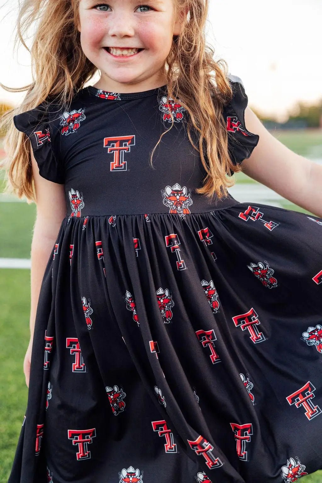 Mila & Rose ® Texas Tech Black Raider Red Flutter Twirl Dress - 