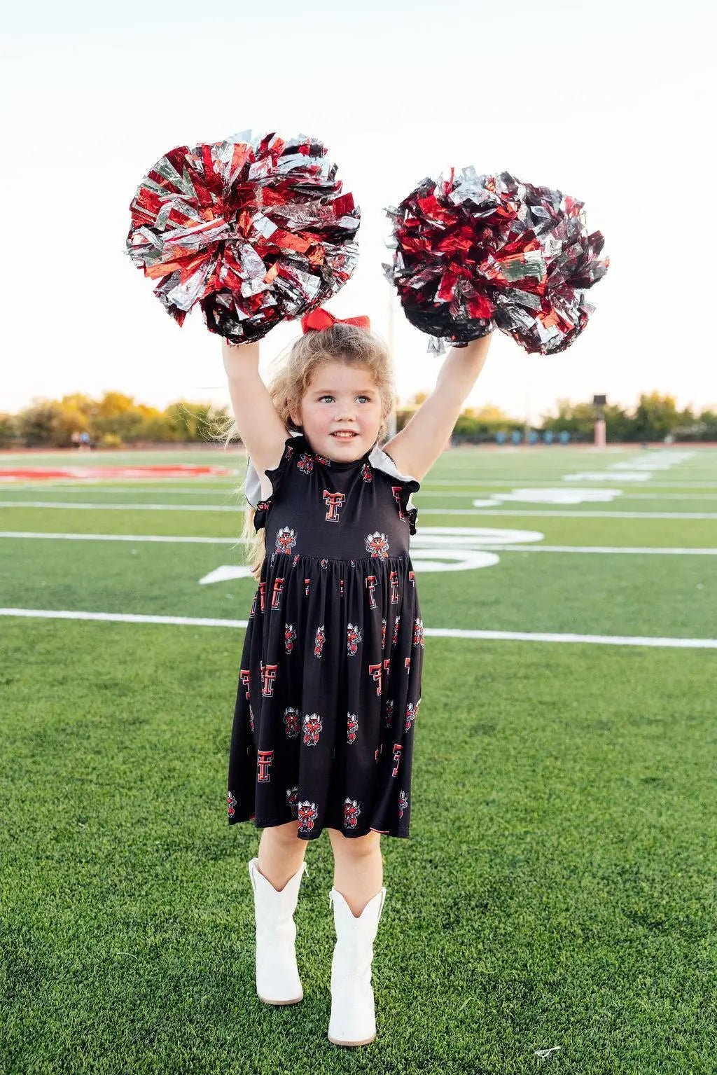Mila & Rose ® Texas Tech Black Raider Red Flutter Twirl Dress - 