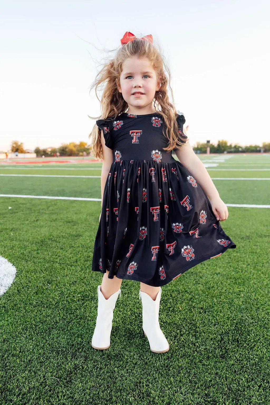 Mila & Rose ® Texas Tech Black Raider Red Flutter Twirl Dress - 