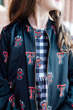 Mila & Rose ® Texas Tech Black Red Raider Satin Jacket - 